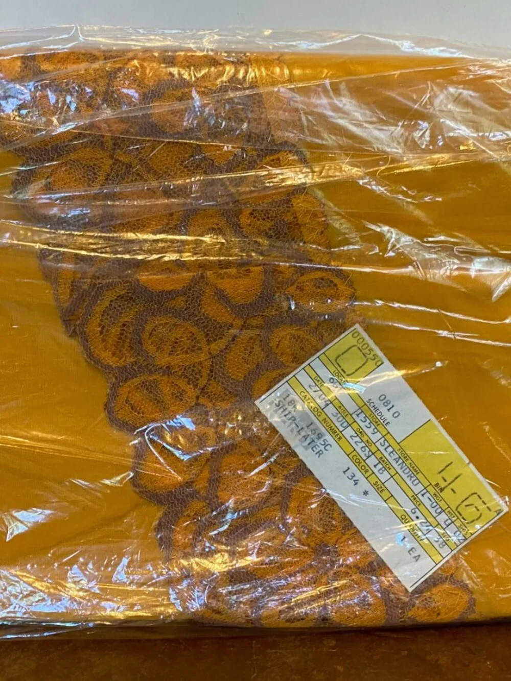 70s NWT Deadstock Montgomery Ward Style House Tablecloth Vintage Mustard Yellow